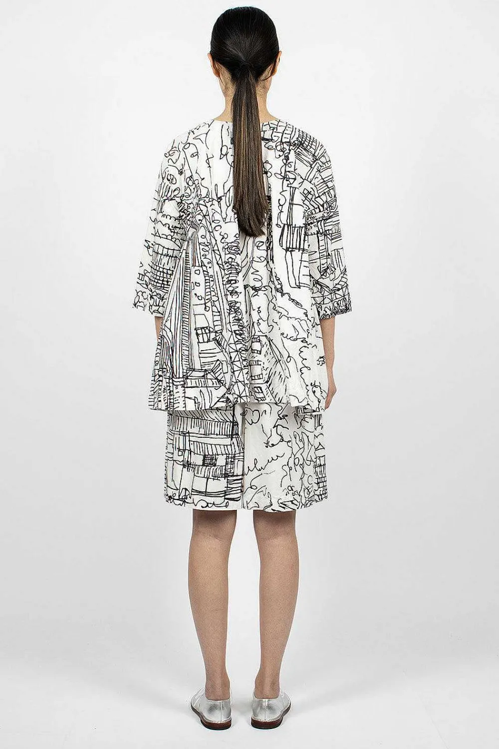 Daniela Gregis Village Print Bermuda Black/White| Trousers