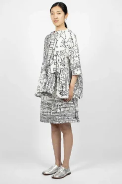 Daniela Gregis Village Print Bermuda Black/White| Trousers