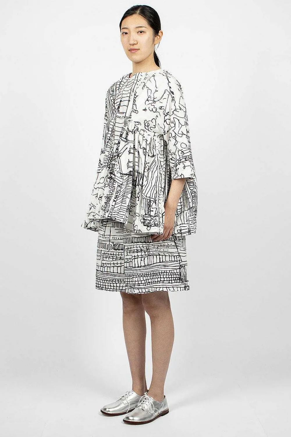 Daniela Gregis Village Print Bermuda Black/White| Trousers