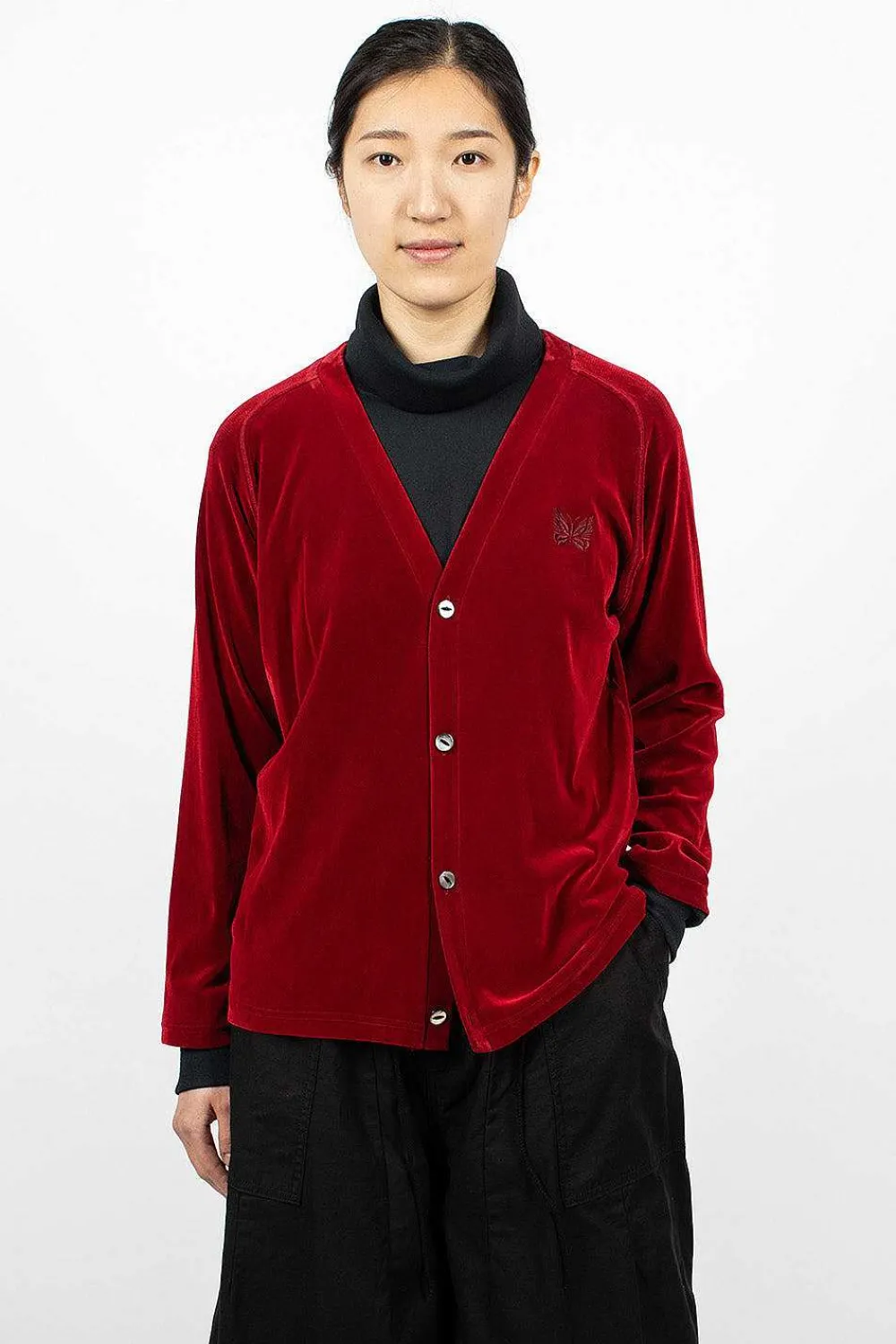 Needles V-Neck Cardigan Red| Outerwear