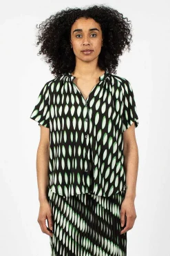 Dries Van Noten V-Neck Shirt Black/Green| Shirts