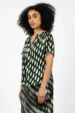 Dries Van Noten V-Neck Shirt Black/Green| Shirts