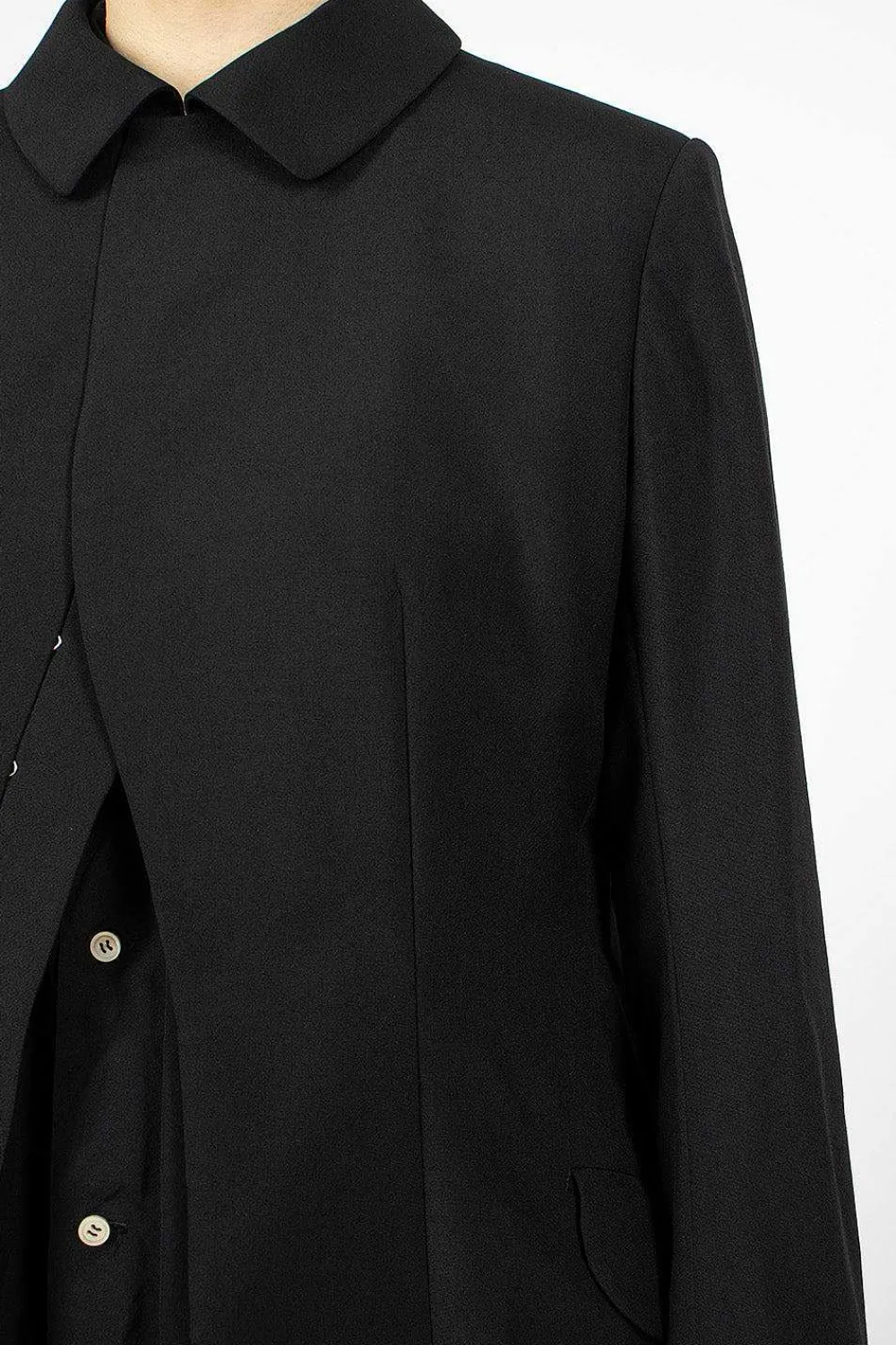 Comme Des Garçons Comme Des Garçons Waisted Hook Blazer Black| Outerwear