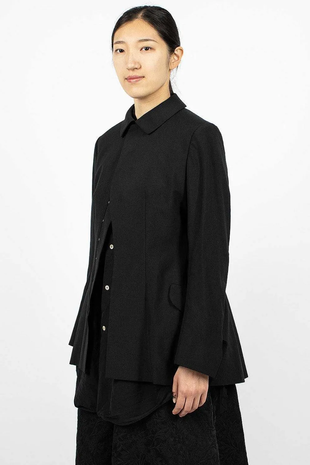 Comme Des Garçons Comme Des Garçons Waisted Hook Blazer Black| Outerwear