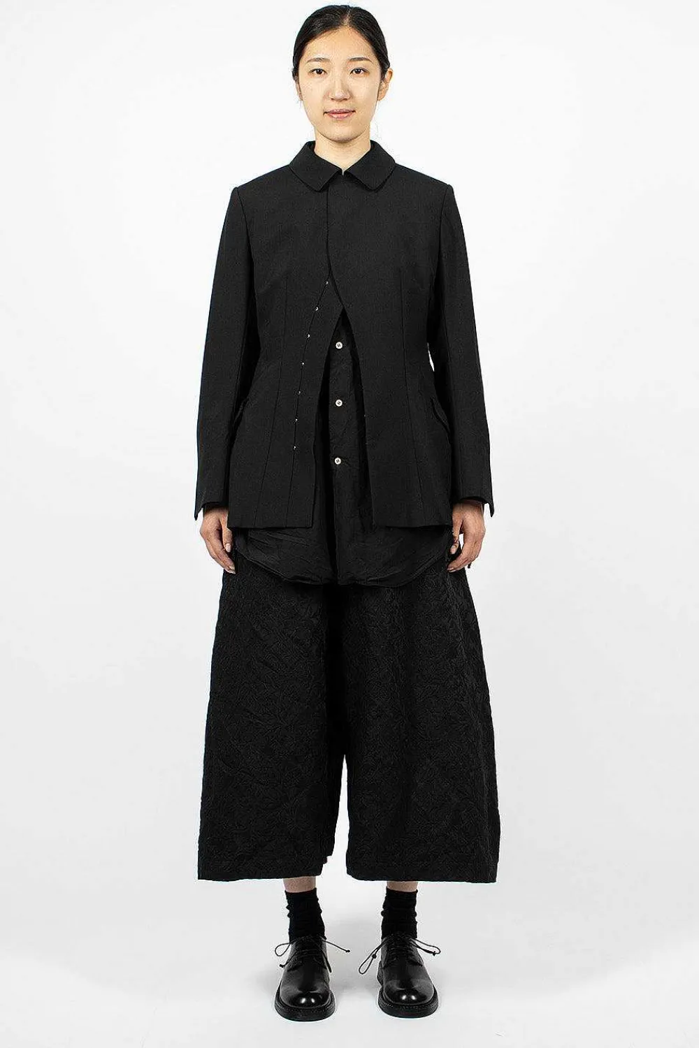 Comme Des Garçons Comme Des Garçons Waisted Hook Blazer Black| Outerwear