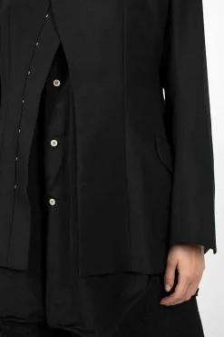 Comme Des Garçons Comme Des Garçons Waisted Hook Blazer Black| Outerwear