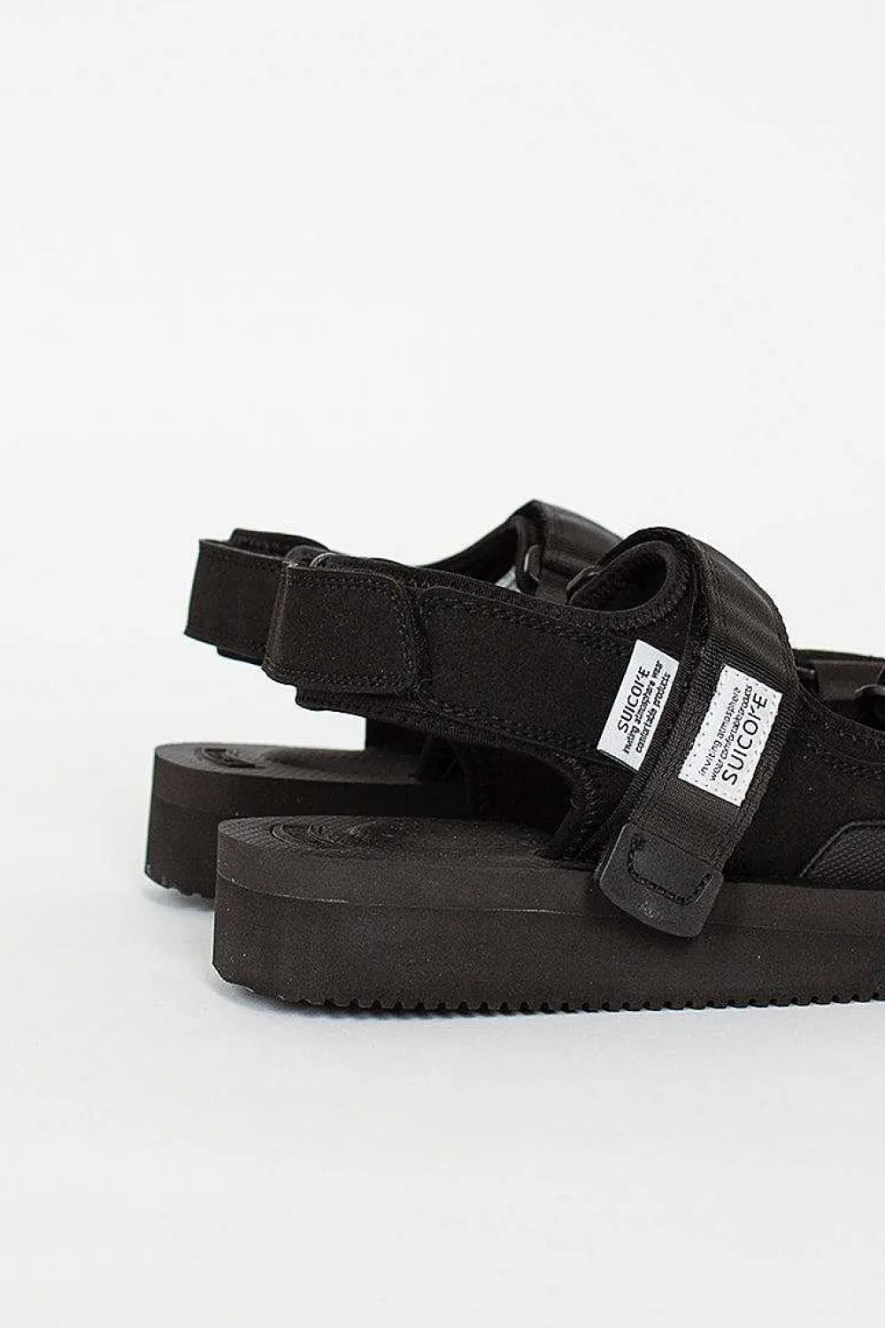 Suicoke Was-V Suede Sandals Black| Shoes