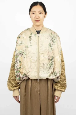 Dries Van Noten Watercolour Printed Bomber Ecru| Outerwear