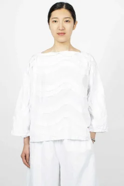 Daniela Gregis Wave Raw Cut Top White| Tops