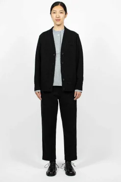 Margaret Howell Welt Pocket Cardigan Black| Knitwear