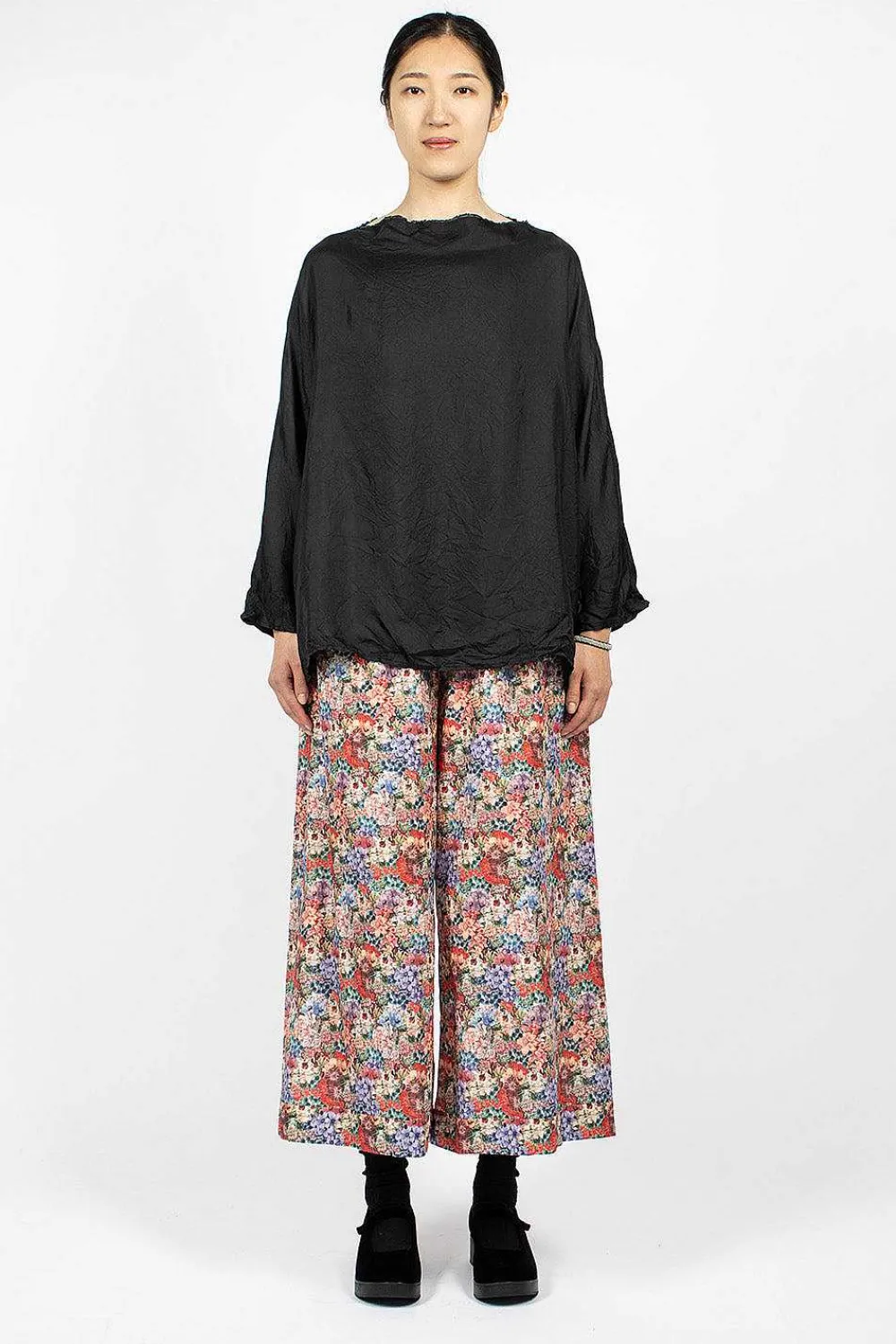 Daniela Gregis Wide Pyjama Trousers Pink Flowers| Trousers