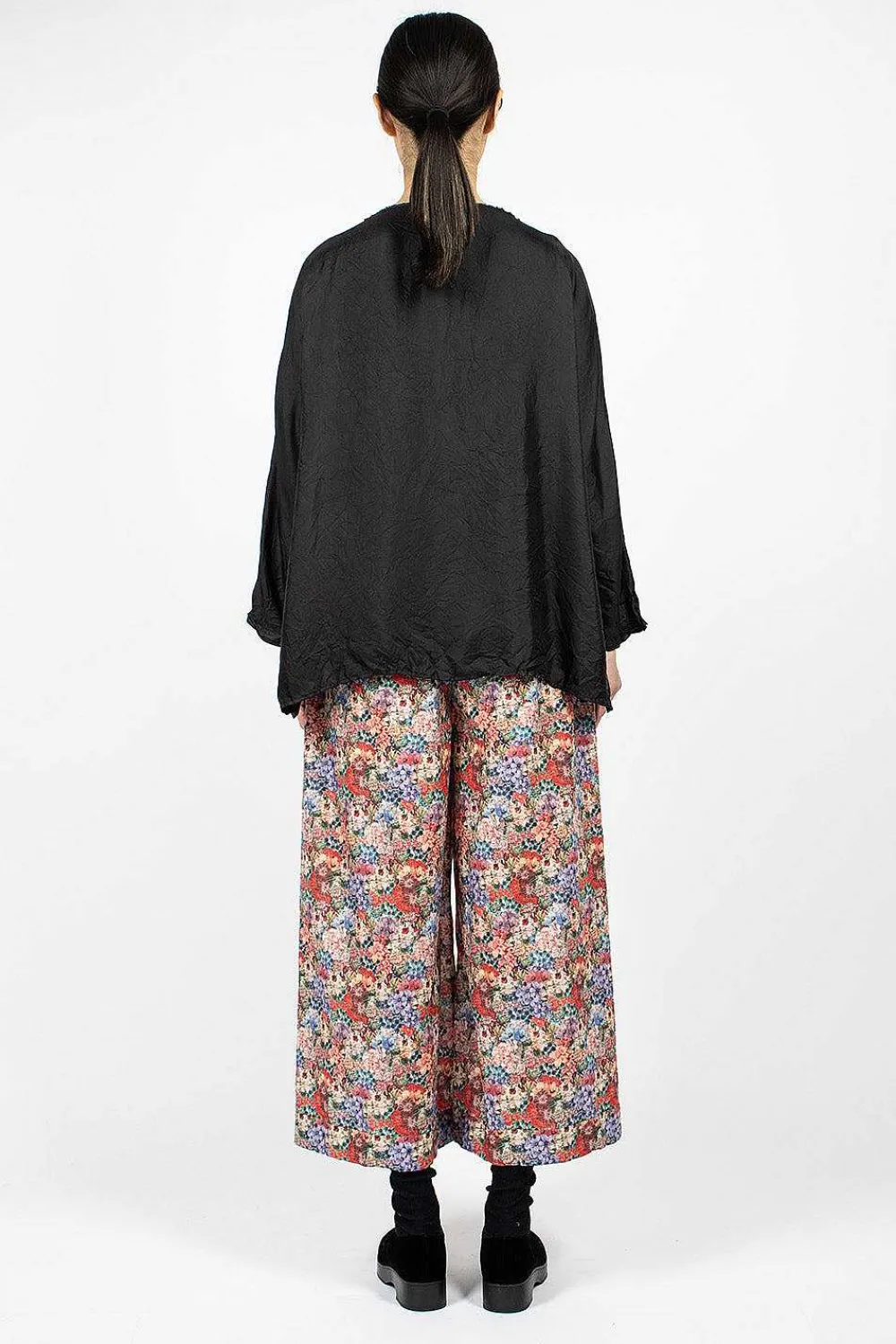 Daniela Gregis Wide Pyjama Trousers Pink Flowers| Trousers