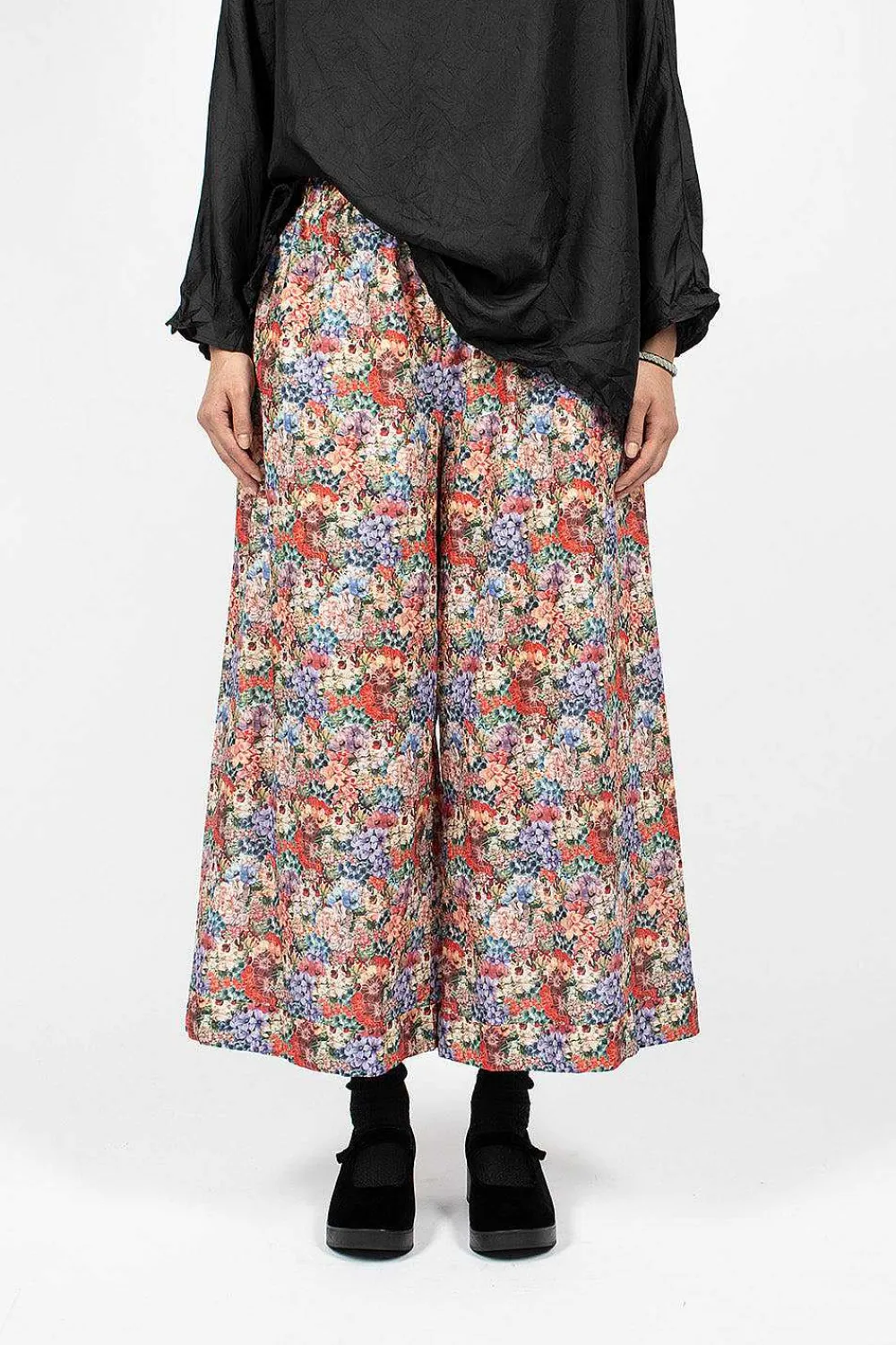 Daniela Gregis Wide Pyjama Trousers Pink Flowers| Trousers