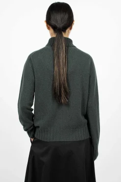 Margaret Howell Wide Rollneck Knit Spruce| Knitwear