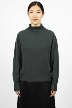 Margaret Howell Wide Rollneck Knit Spruce| Knitwear