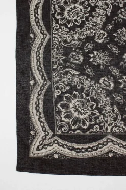 VISVIM Wildflower Scarf Black| Bandanas