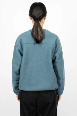and wander Wool Fleece Cardigan Blue Grey| Outerwear