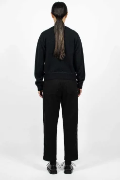 Margaret Howell Worn Linen Cotton Drill Trouser Black| Trousers