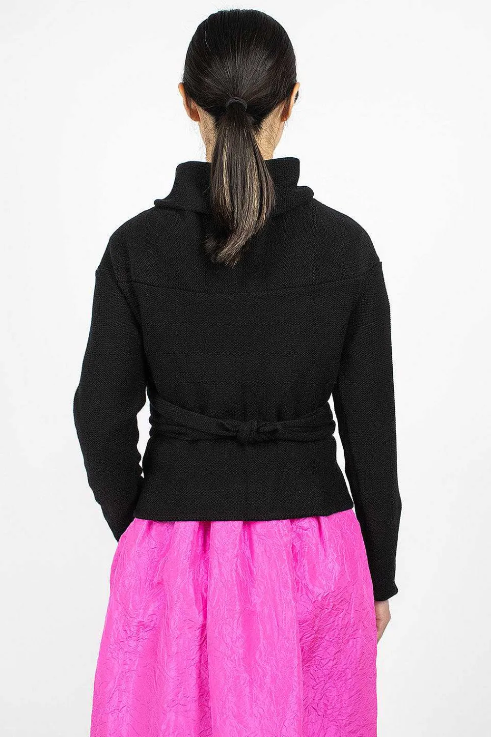 Daniela Gregis Wrap Knit Cardigan Black| Knitwear