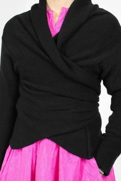 Daniela Gregis Wrap Knit Cardigan Black| Knitwear