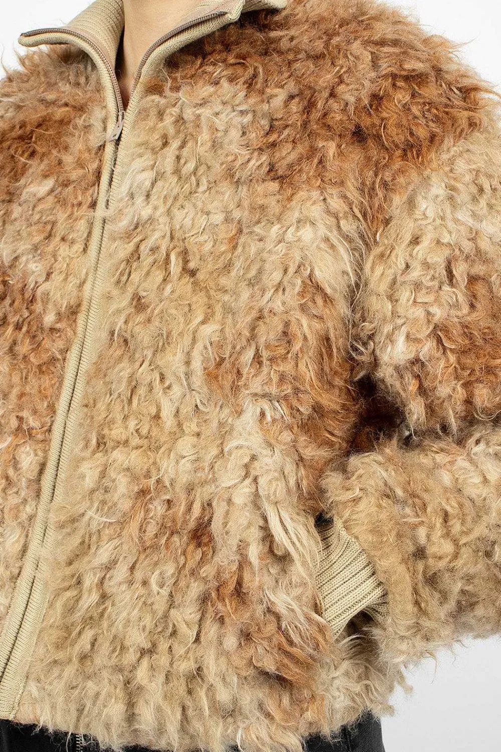 Acne Studios Zip Jacket Brown/Beige| Outerwear