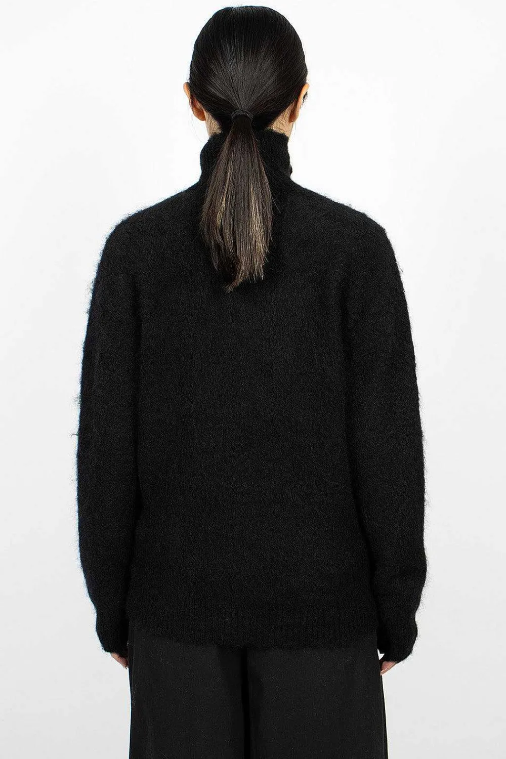 Needles Zipped Mohair Cardigan Black| Knitwear