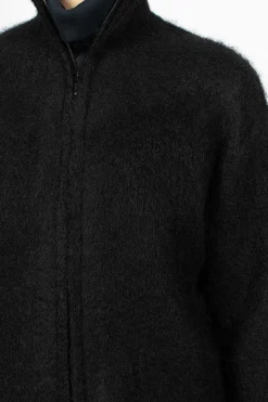 Needles Zipped Mohair Cardigan Black| Knitwear