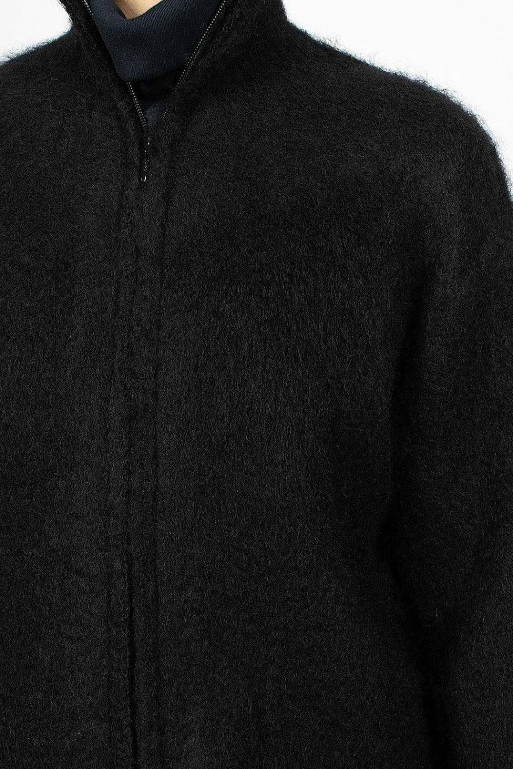 Needles Zipped Mohair Cardigan Black| Knitwear